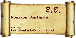 Roszkos Boglárka névjegykártya