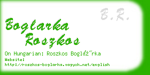 boglarka roszkos business card